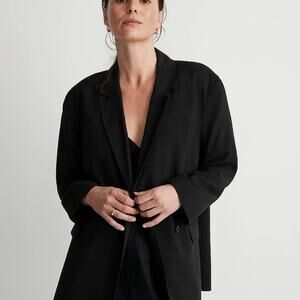 NWT Madewell The Relaxed Blazer in Softdrape Black Women’s Size Medium